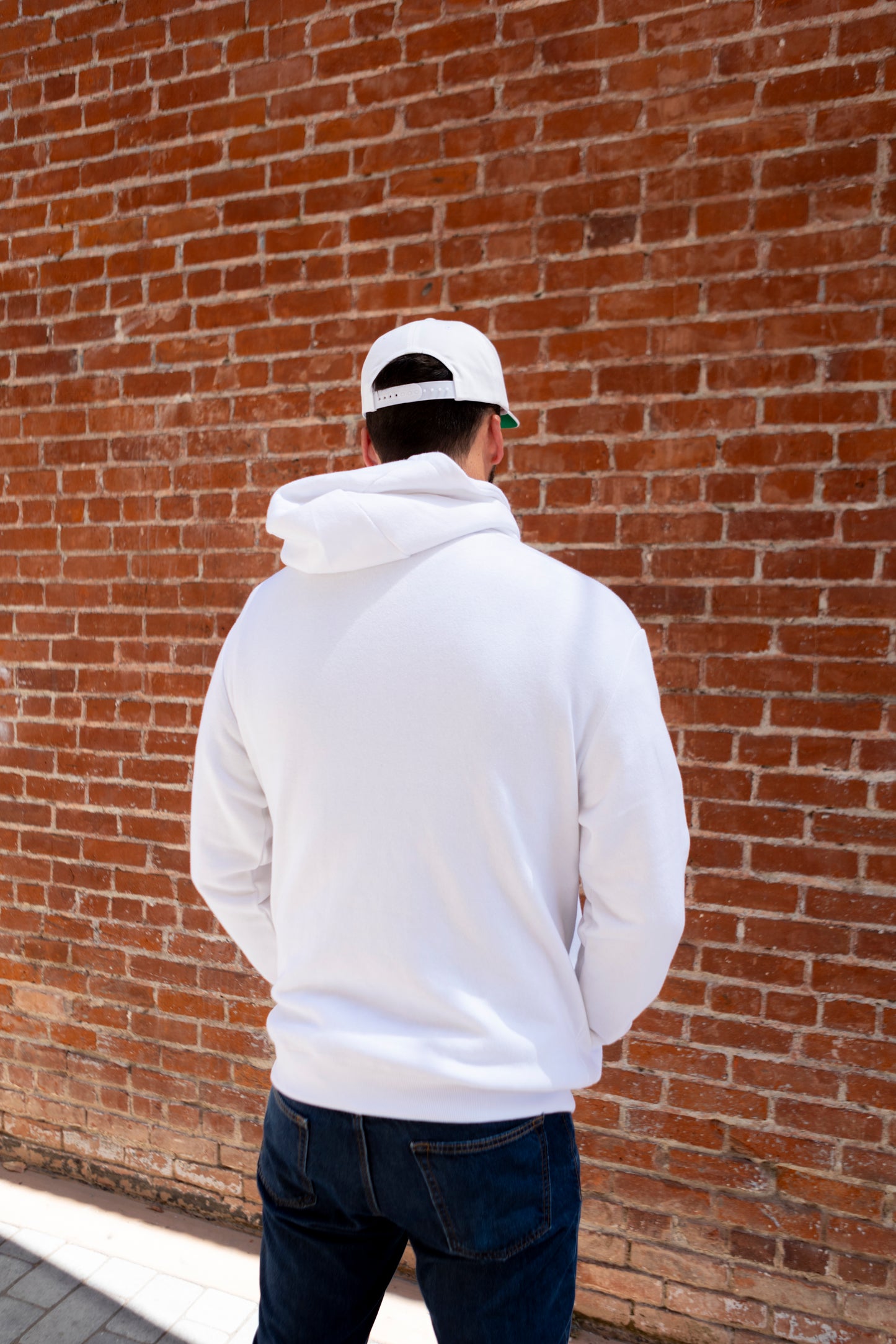 Redeemed White Pullover Hoodie | White like snow. Red like the blood.